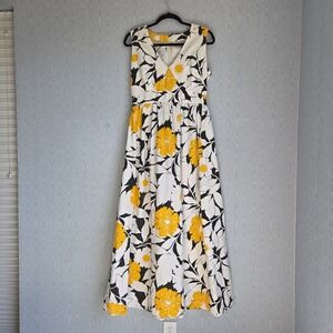 Vtg 60s Handmade Maxi Dress Size 10 Floral Sleeveless Retro Cottage Dopamine